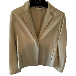 JIL SANDER Beige lamb leather extremely soft 2 Hidden Button Women’s Jacket 36